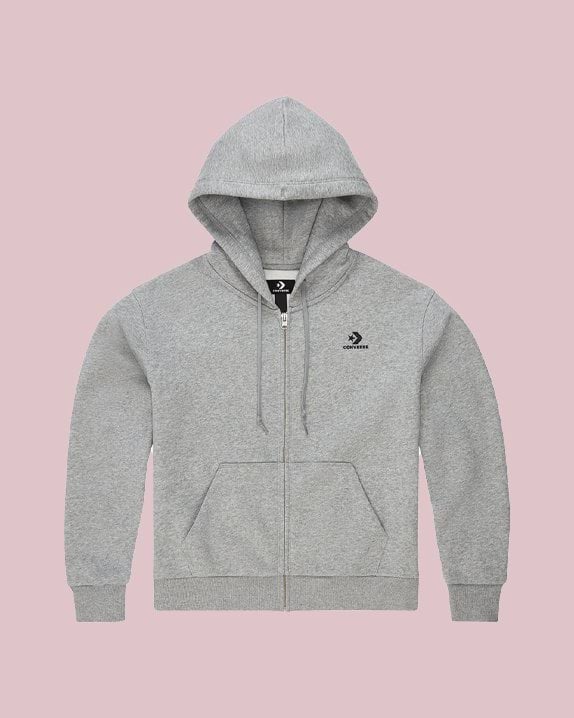 Embroidered Star Chevron Full Zip Hoodie BB