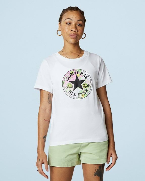 Floral Print Patch T-Shirt
