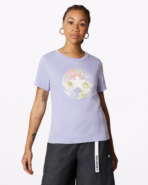 Floral Print Patch T-Shirt
