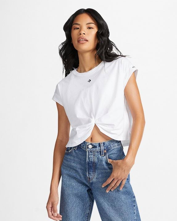 Star Chevron Twist Cropped T-Shirt