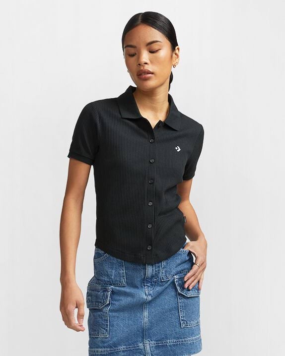 Slim Button-Up Polo